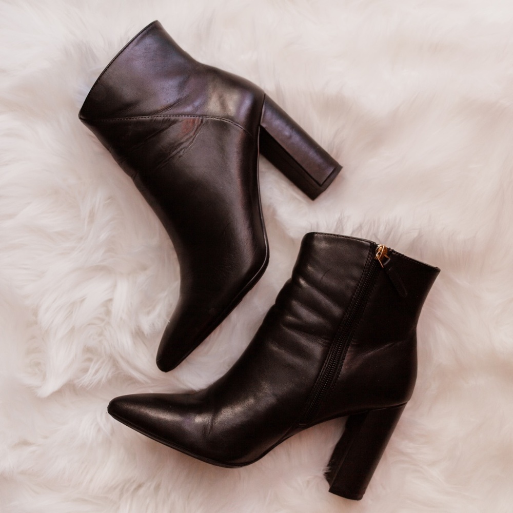 Women's Nine West Black Leather Booties